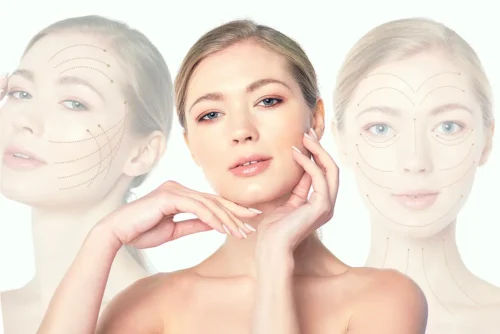 twarz atrakcyjnej kobiety, odświeżona przez manualne odmładzanie Face Splitmassage