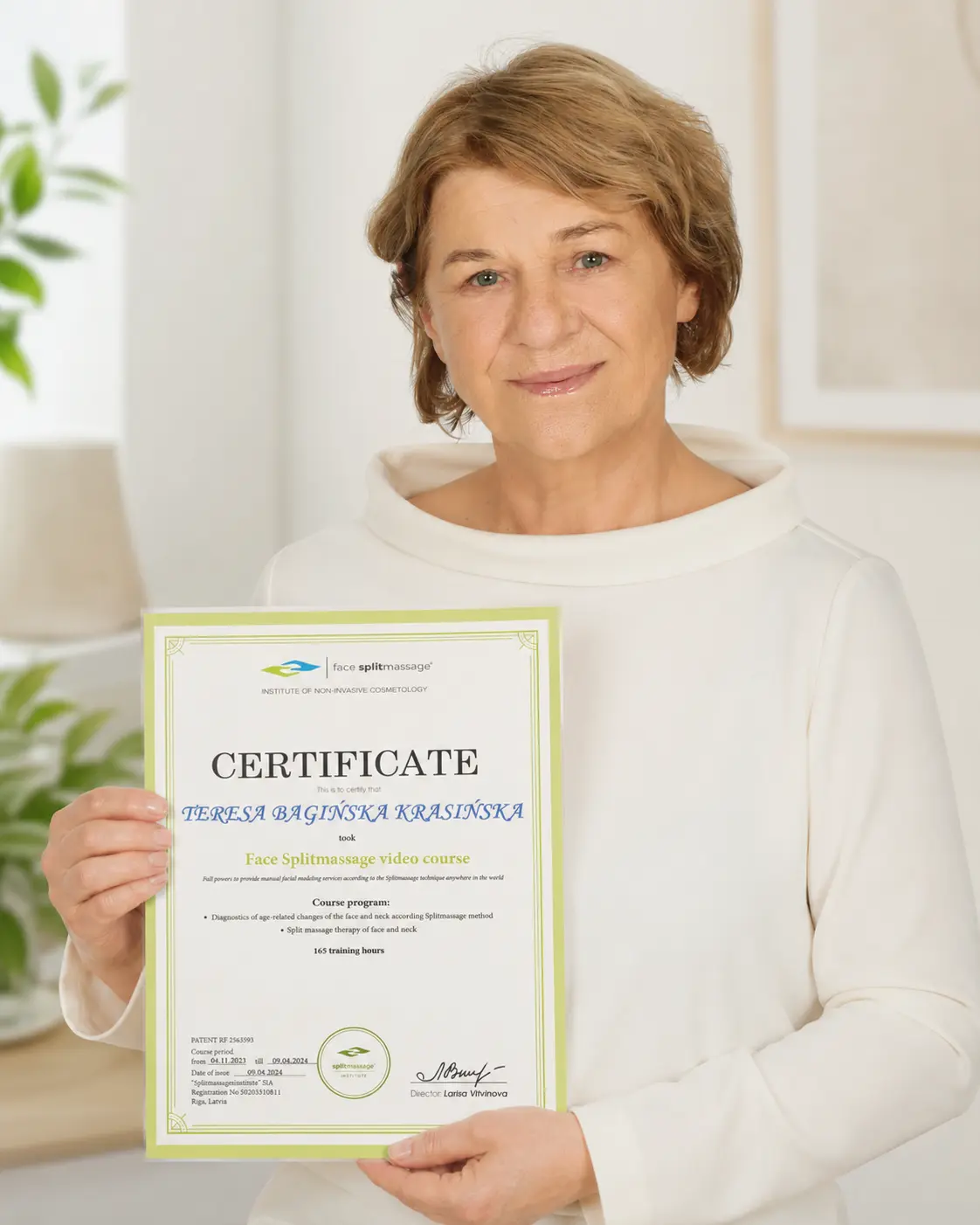 Teresa Bagińska-Krasińska, specjalistka zabiegu odmładzającego Face Splitmassage